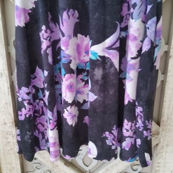 ValMarie Women's Short Sleeve Flowy Swing Shift Midi Dress with Pockets Floral - Picture 10 of 16